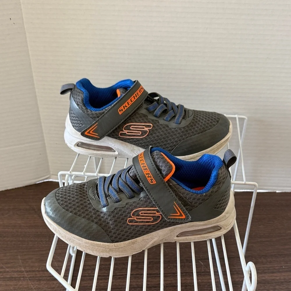 Skechers Kids' Charcoal and Bright Orange Sneakers Velcro Size 13.5 Children